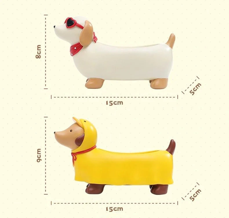 cute dachshund resin succulent planter pot