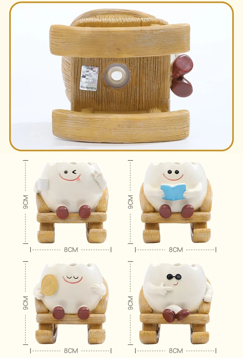 cute egg rocking chair resin succulent planter for desktop