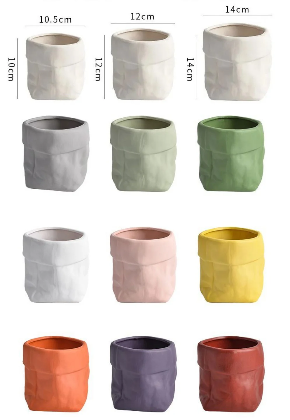 creative ceramic paper bag shaped planter for succulents