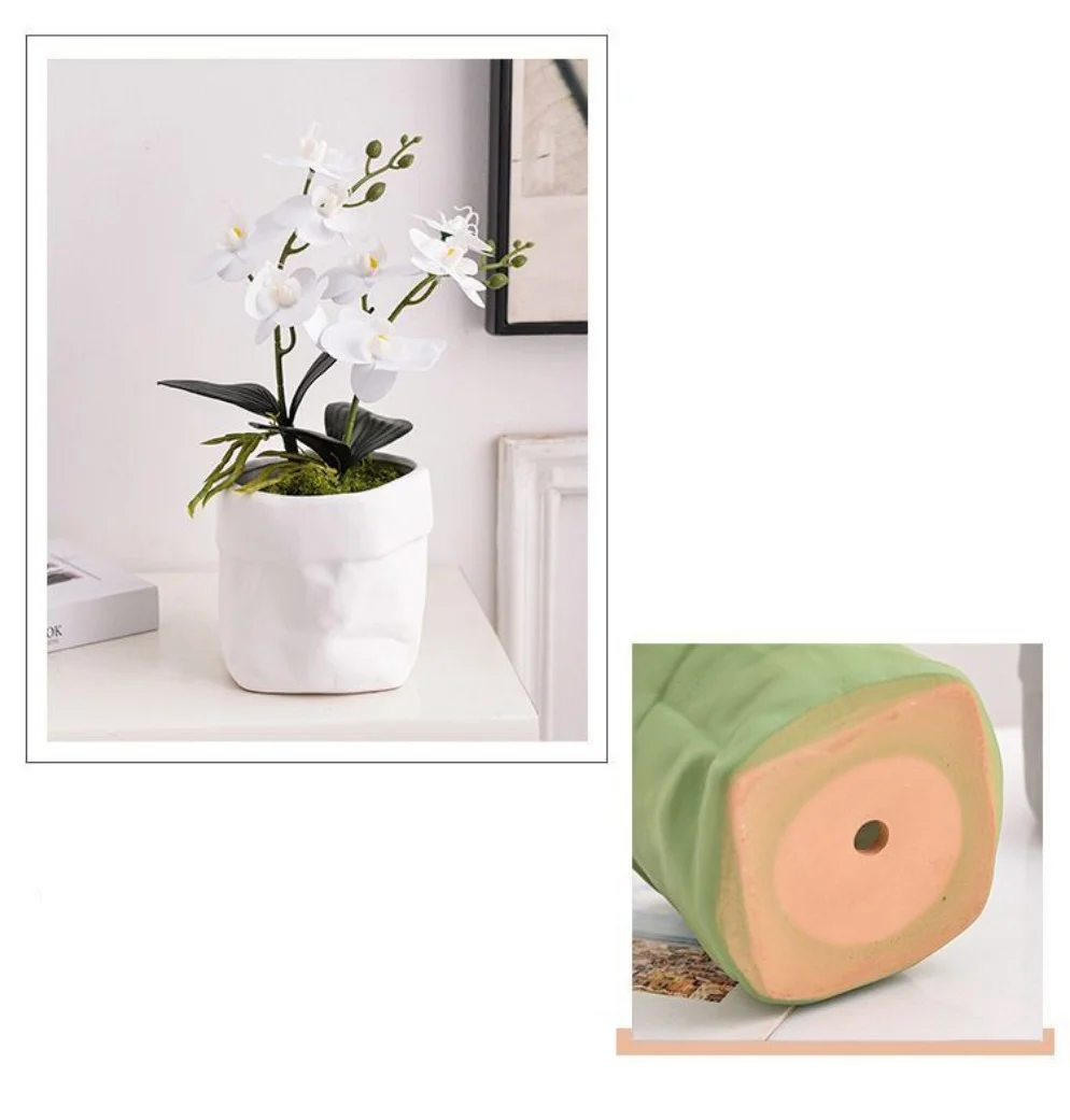 creative ceramic paper bag shaped planter for succulents