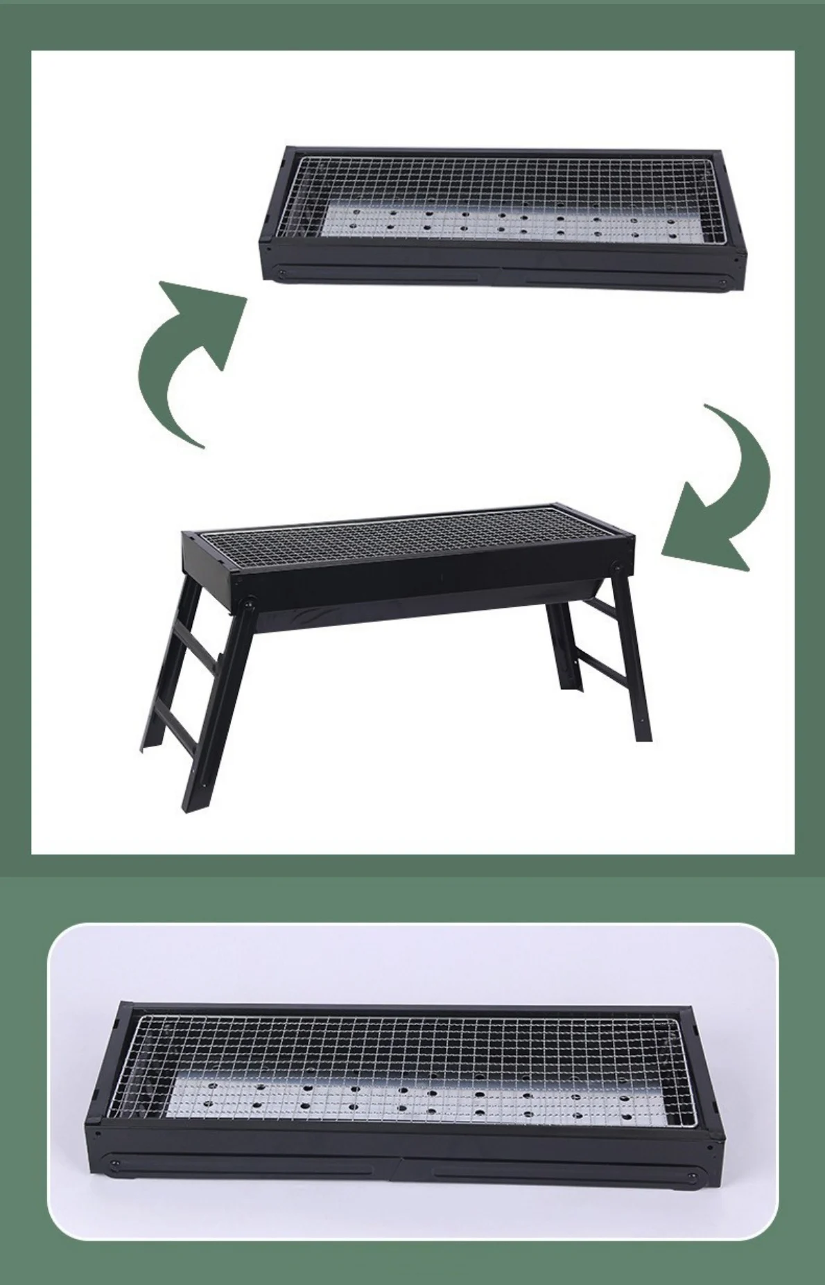 detail portable folding charcoal grill 06