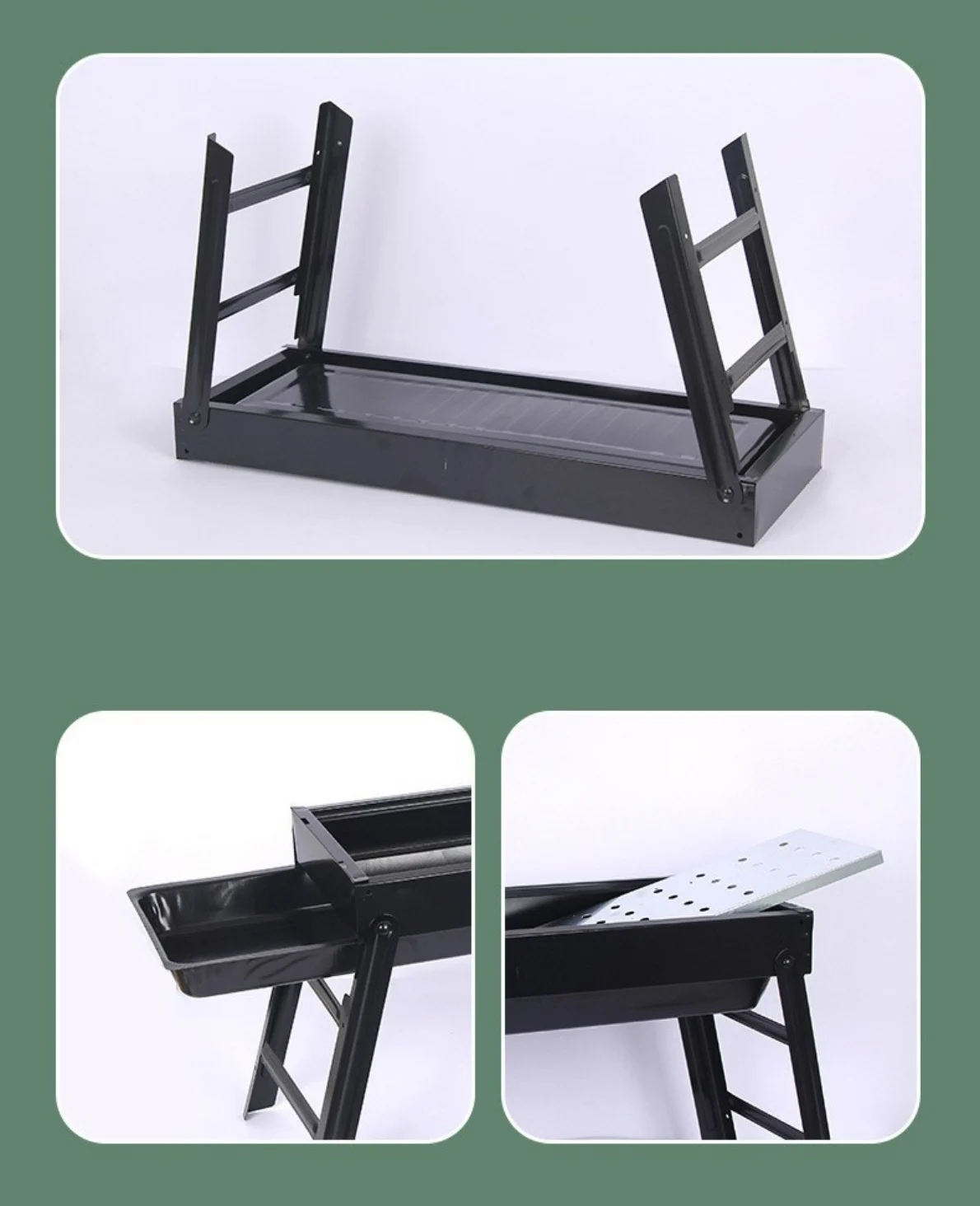 detail portable folding charcoal grill 07