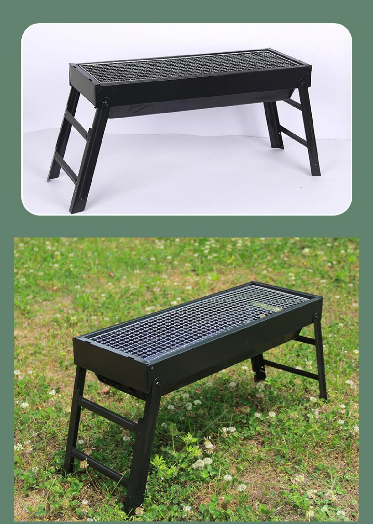 detail portable folding charcoal grill 08