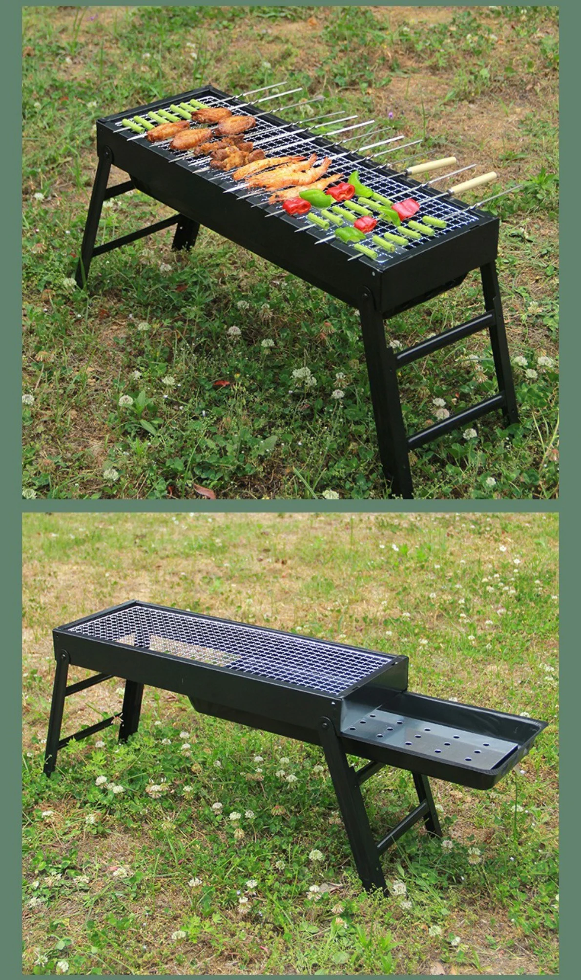 detail portable folding charcoal grill 09