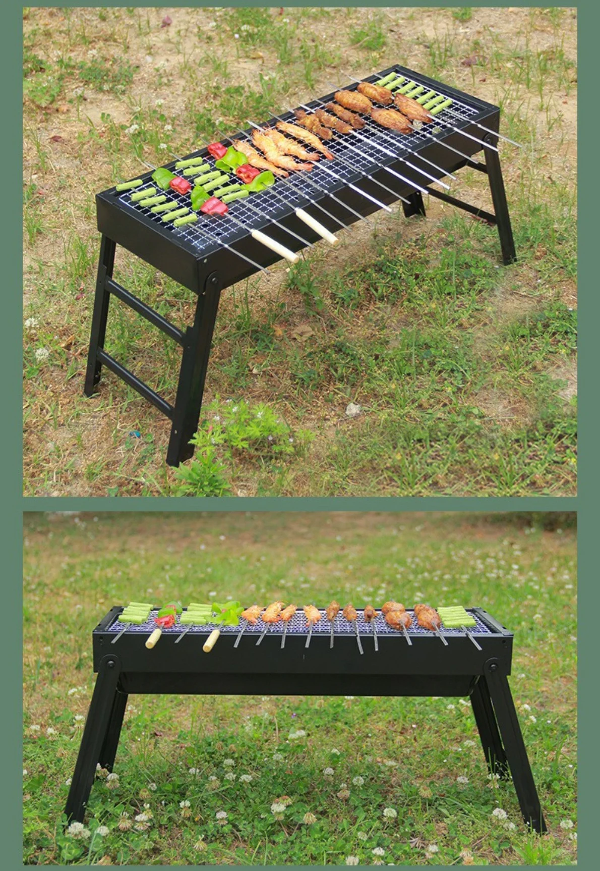 detail portable folding charcoal grill 11