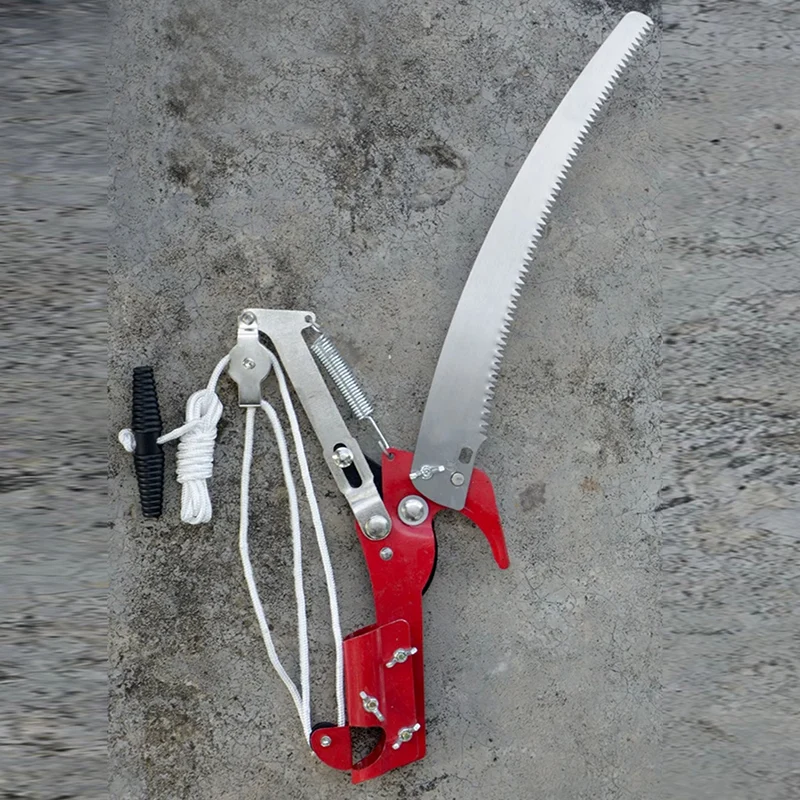 high altitude pole pruner with saw blade and pulley