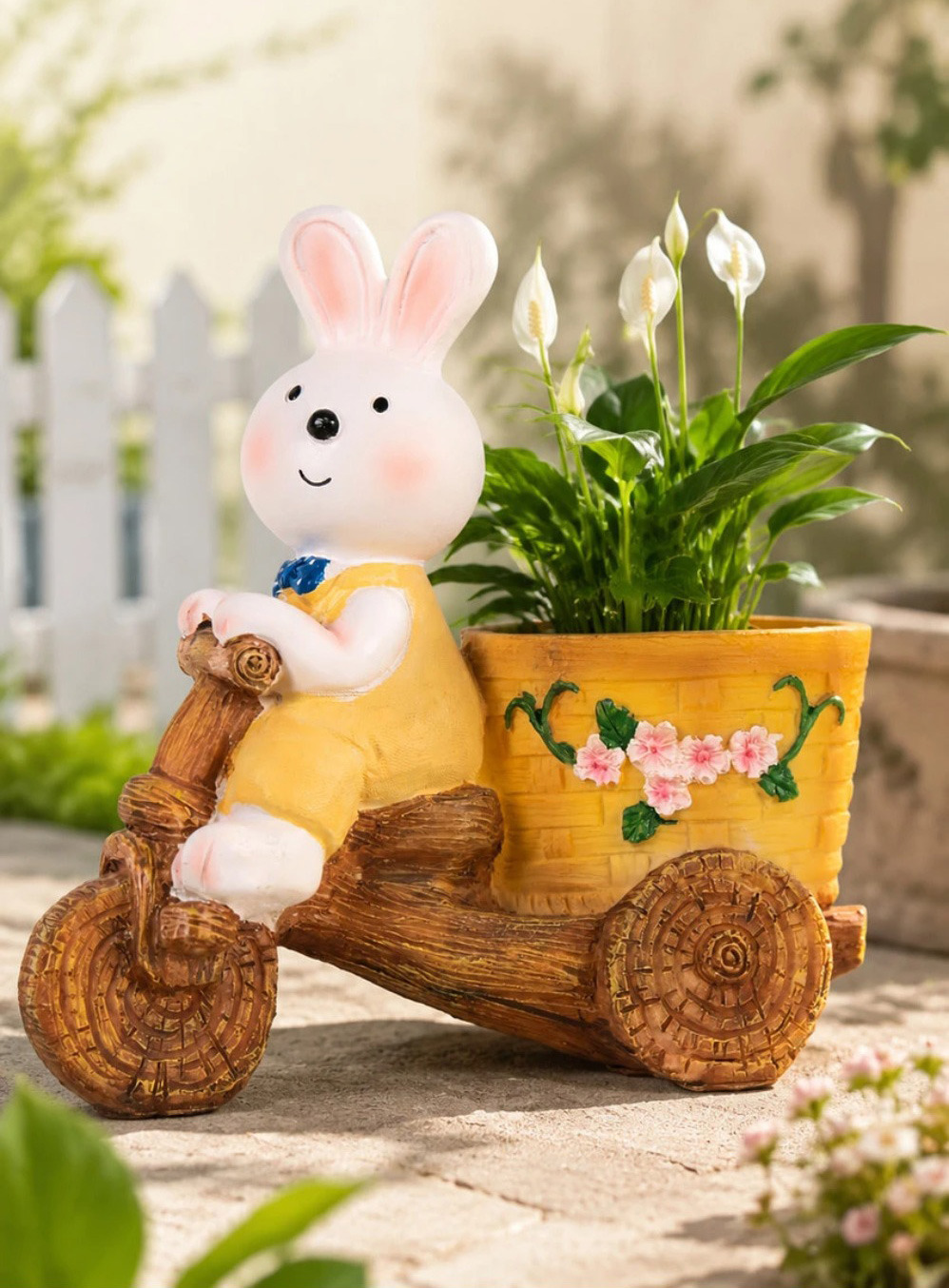 charming bunny tricycle succulent planter cute indoor & balcony decor pot
