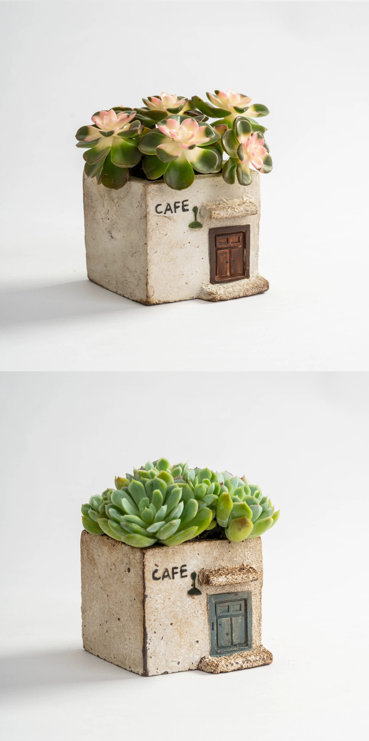 handmade ceramic cafe house succulent planter breathable indoor outdoor pot