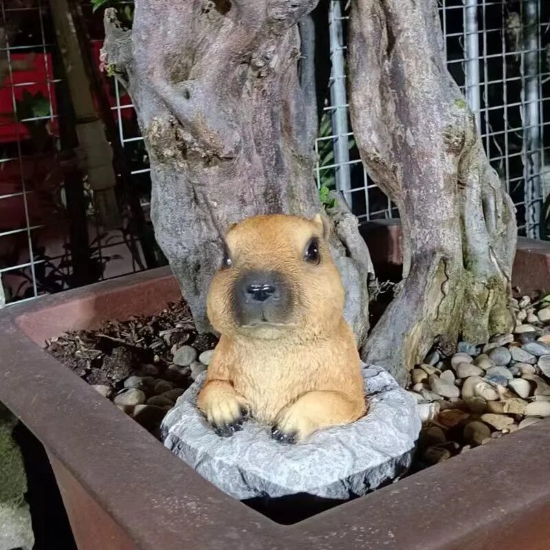 cute realistic capybara garden statue outdoor patio decor