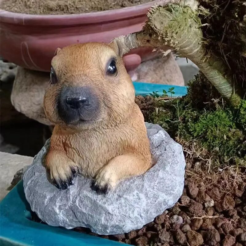 cute realistic capybara garden statue outdoor patio decor