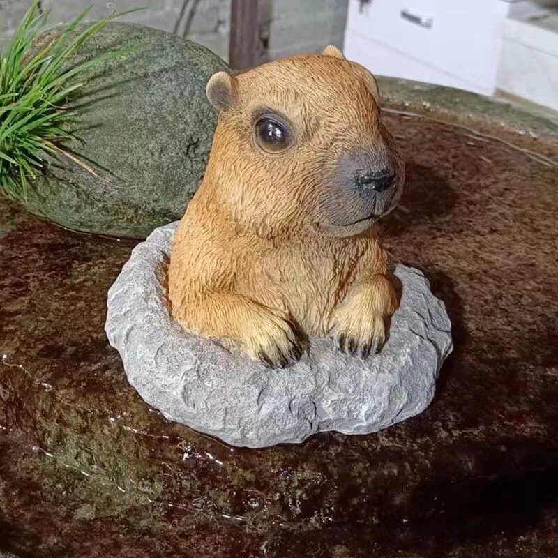 cute realistic capybara garden statue outdoor patio decor