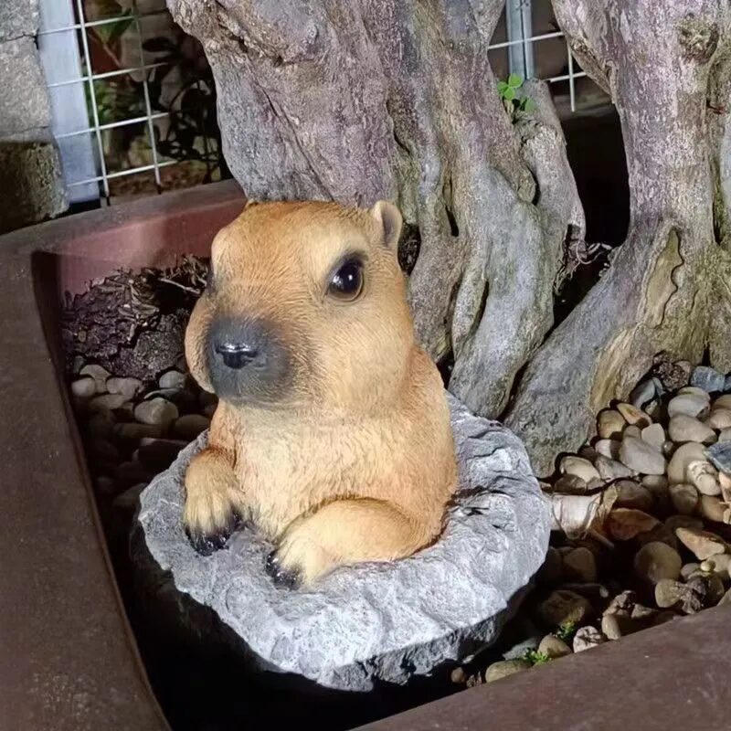 cute realistic capybara garden statue outdoor patio decor