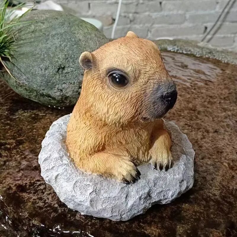 cute realistic capybara garden statue outdoor patio decor