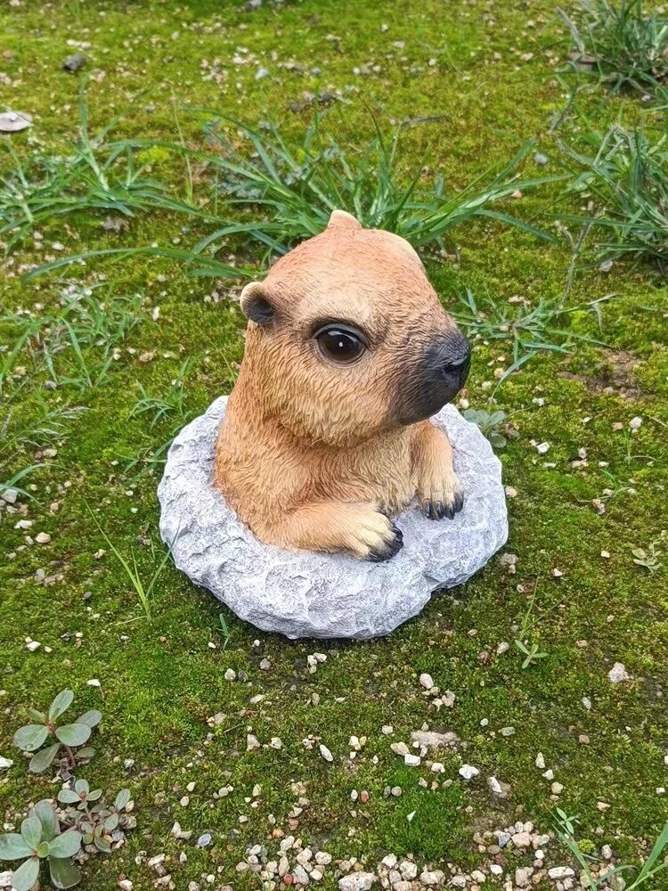 cute realistic capybara garden statue outdoor patio decor