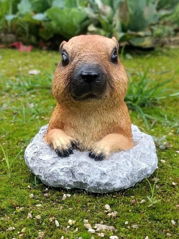 cute realistic capybara garden statue outdoor patio decor