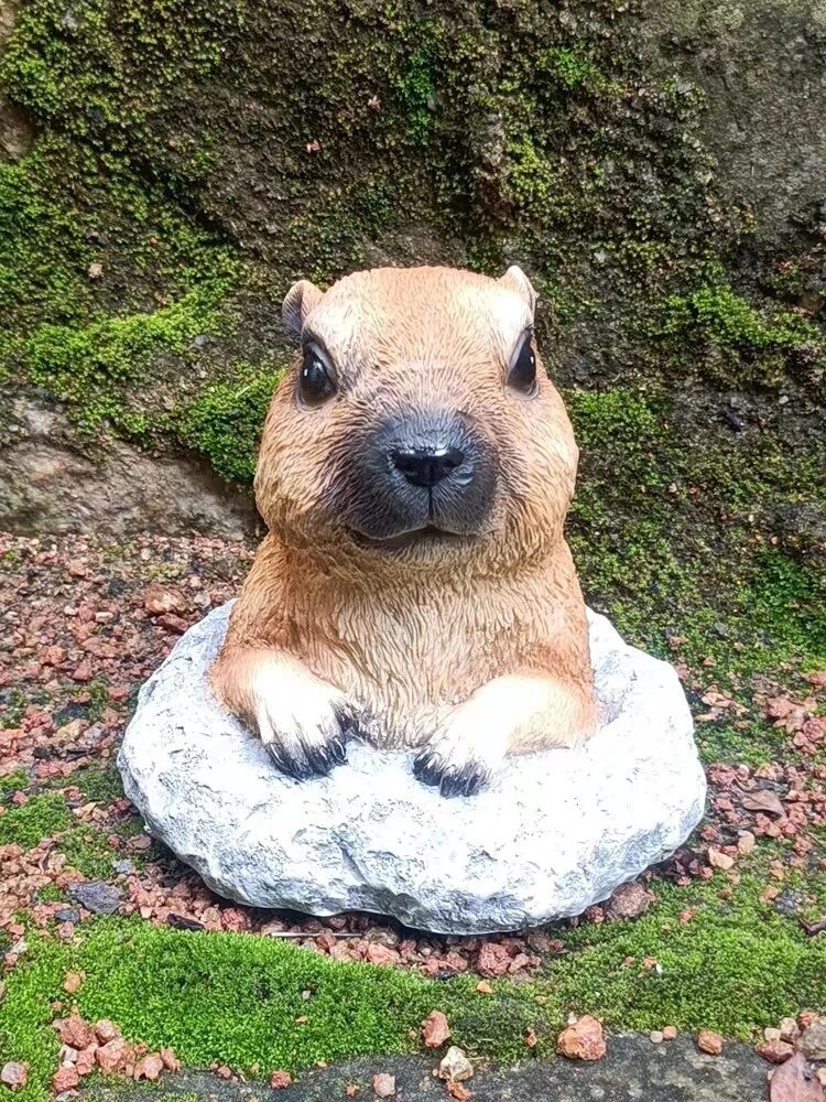 cute realistic capybara garden statue outdoor patio decor