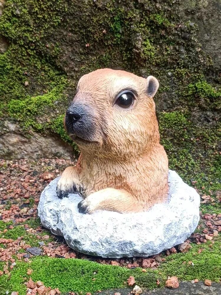 cute realistic capybara garden statue outdoor patio decor