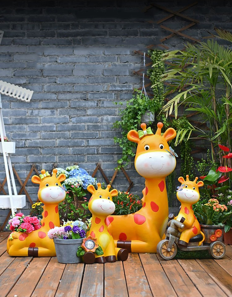 large cartoon giraffe planters outdoor garden decorations & yard ornaments