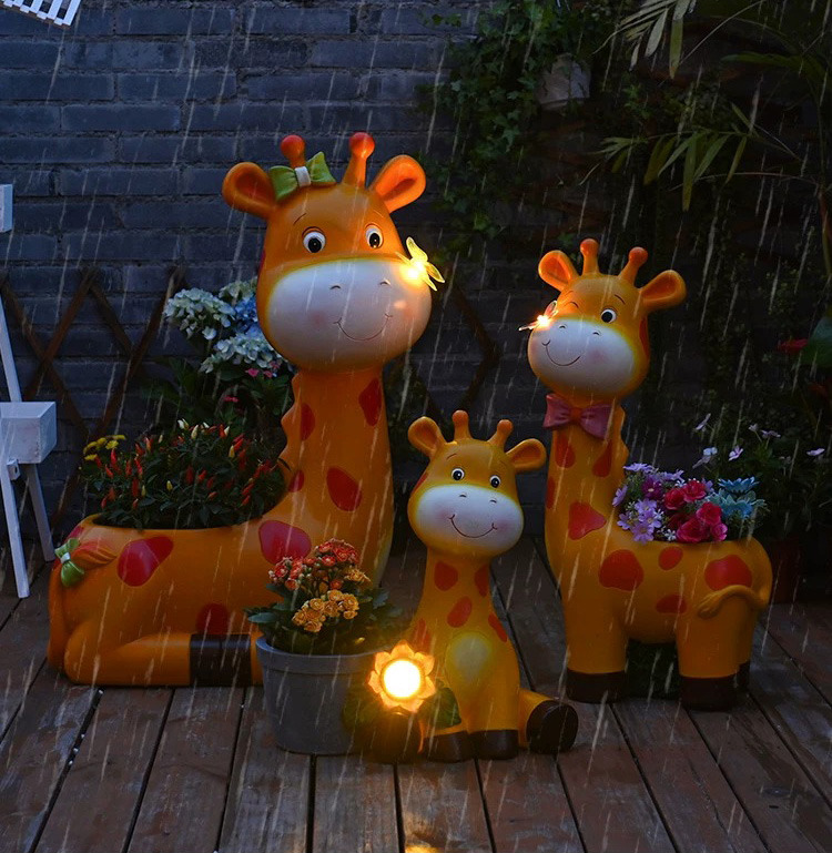 large cartoon giraffe planters outdoor garden decorations & yard ornaments