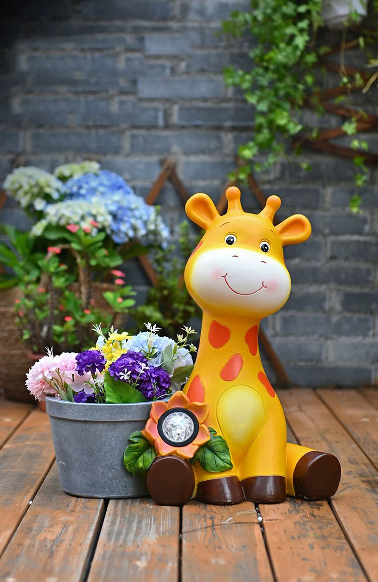 large cartoon giraffe planters outdoor garden decorations & yard ornaments