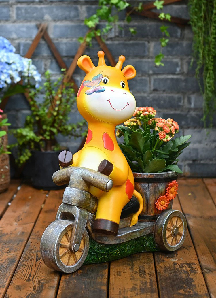 large cartoon giraffe planters outdoor garden decorations & yard ornaments
