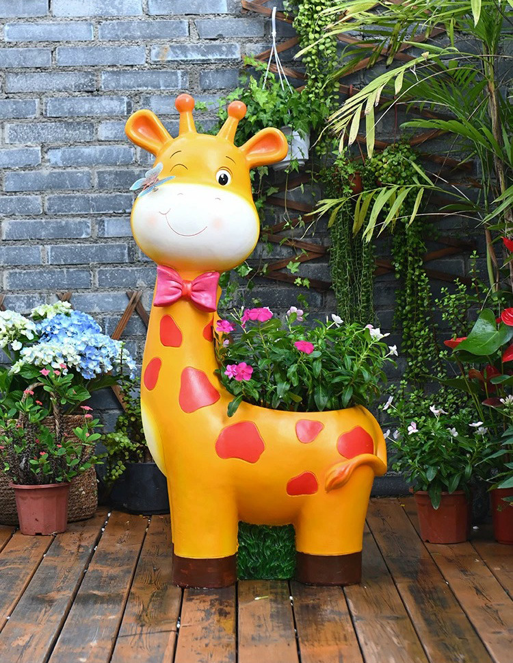 large cartoon giraffe planters outdoor garden decorations & yard ornaments