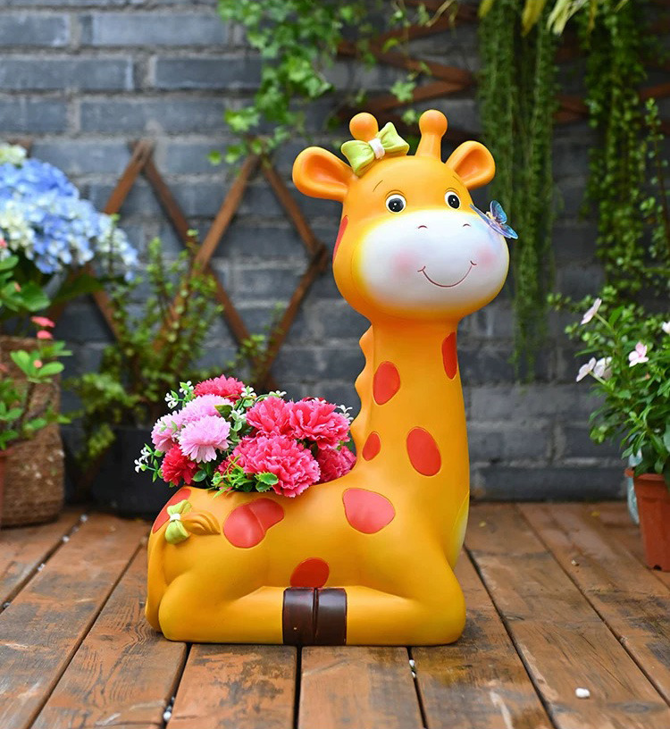 large cartoon giraffe planters outdoor garden decorations & yard ornaments