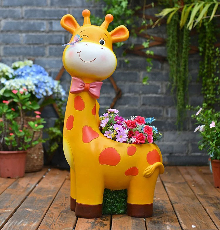 large cartoon giraffe planters outdoor garden decorations & yard ornaments