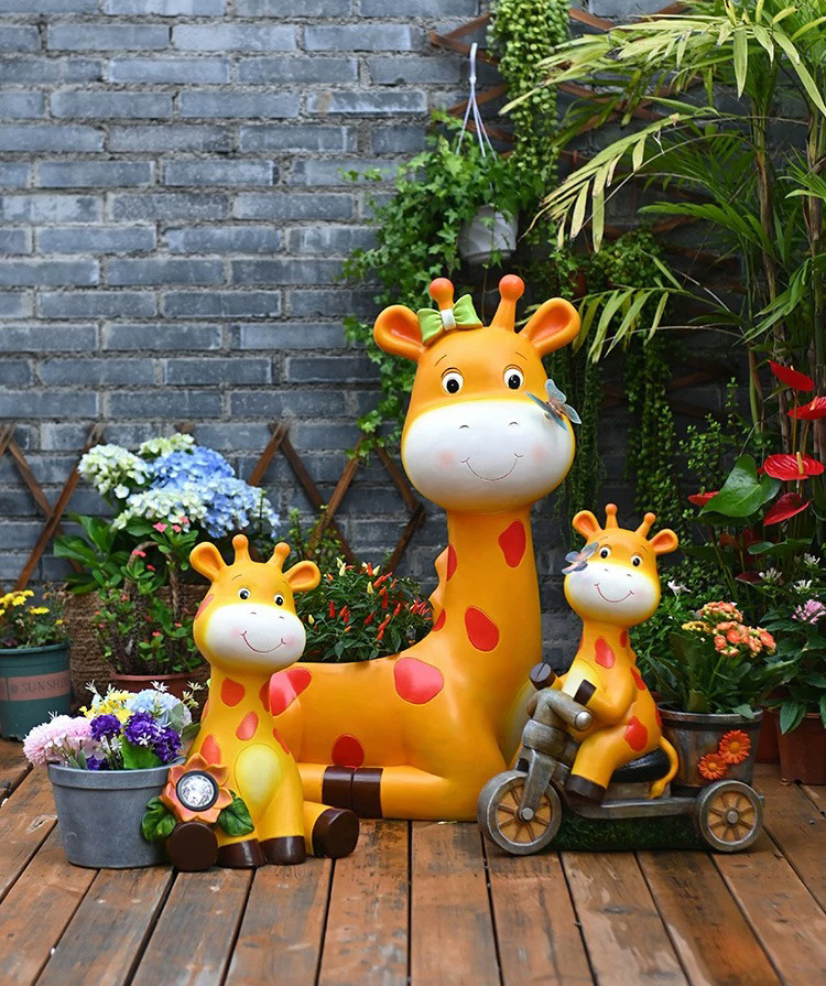 large cartoon giraffe planters outdoor garden decorations & yard ornaments
