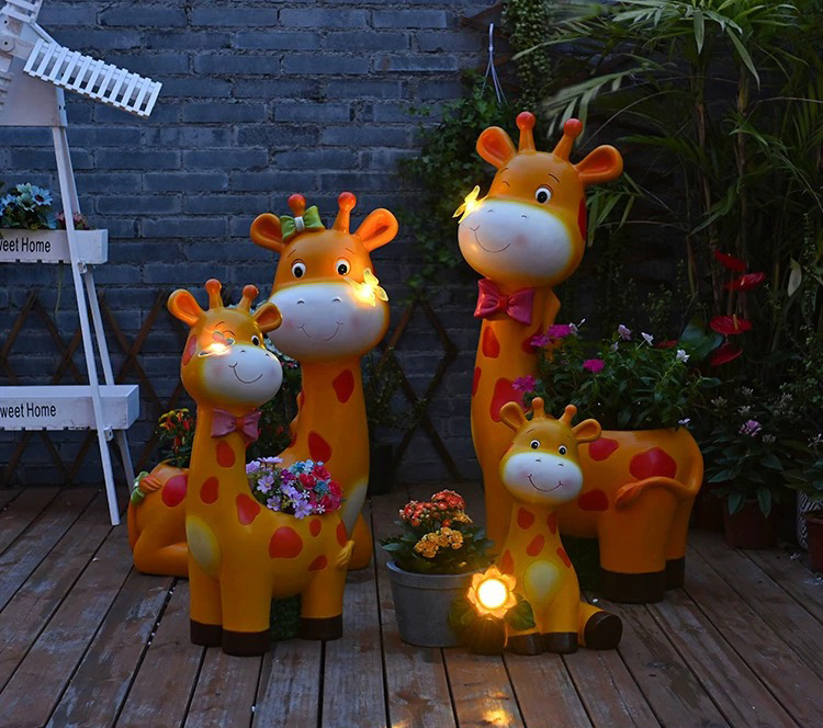 large cartoon giraffe planters outdoor garden decorations & yard ornaments