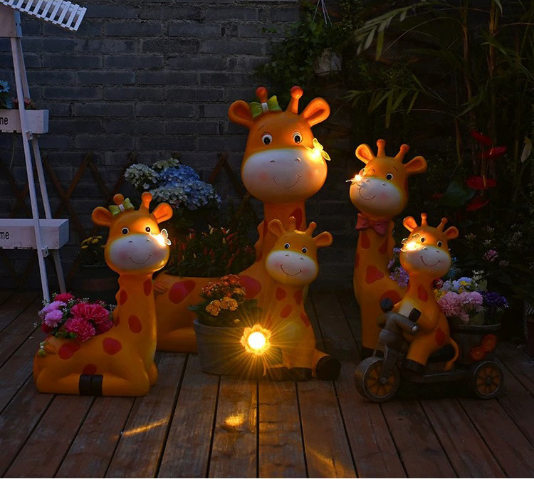 large cartoon giraffe planters outdoor garden decorations & yard ornaments