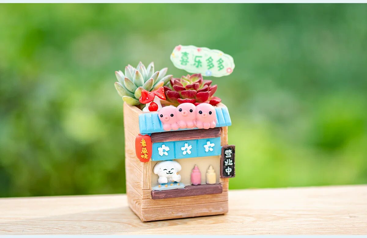adorable cartoon succulent planters: creative coffee cup desktop decor
