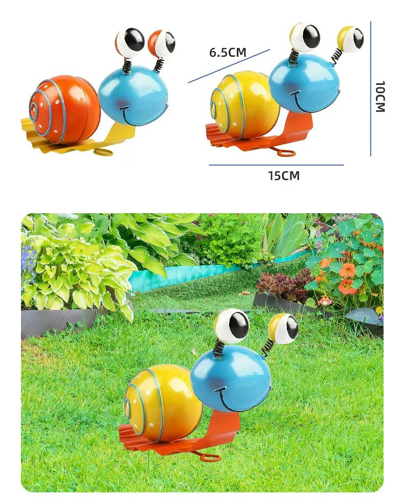 vibrant metal snail figurines whimsical outdoor garden & patio wall decor