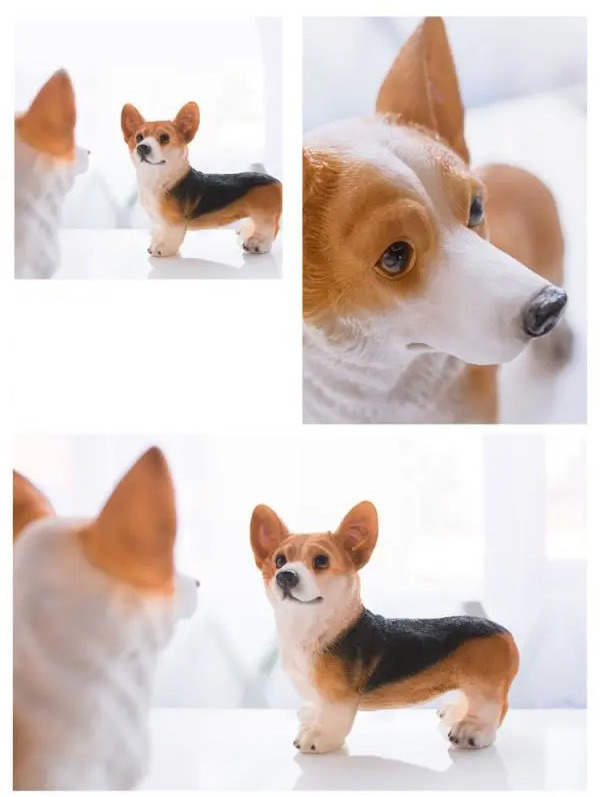 realistic corgi dog figurine ornament for home & garden decor