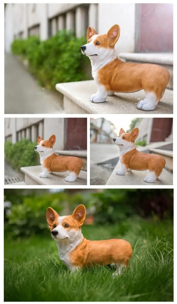 realistic corgi dog figurine ornament for home & garden decor
