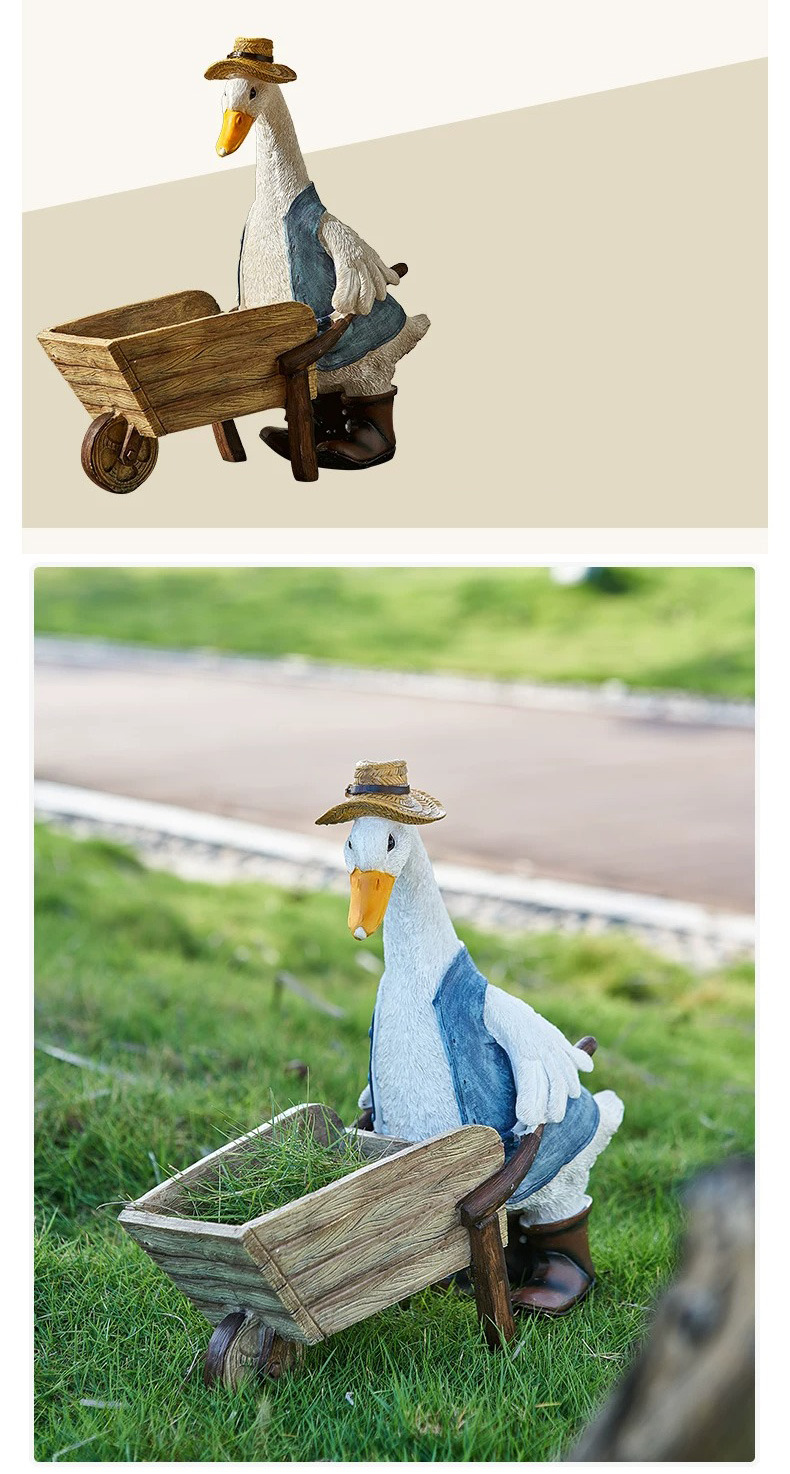 cute farmhouse duck couple figurines | rustic home & garden decor