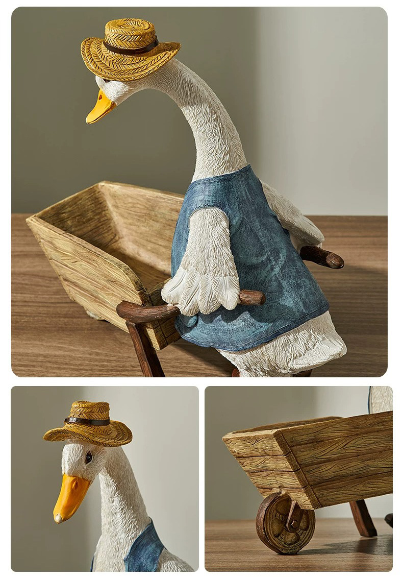 cute farmhouse duck couple figurines | rustic home & garden decor