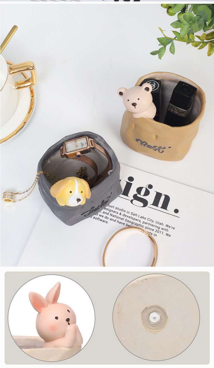 cute animal resin succulent planter pots nordic desktop decor gift