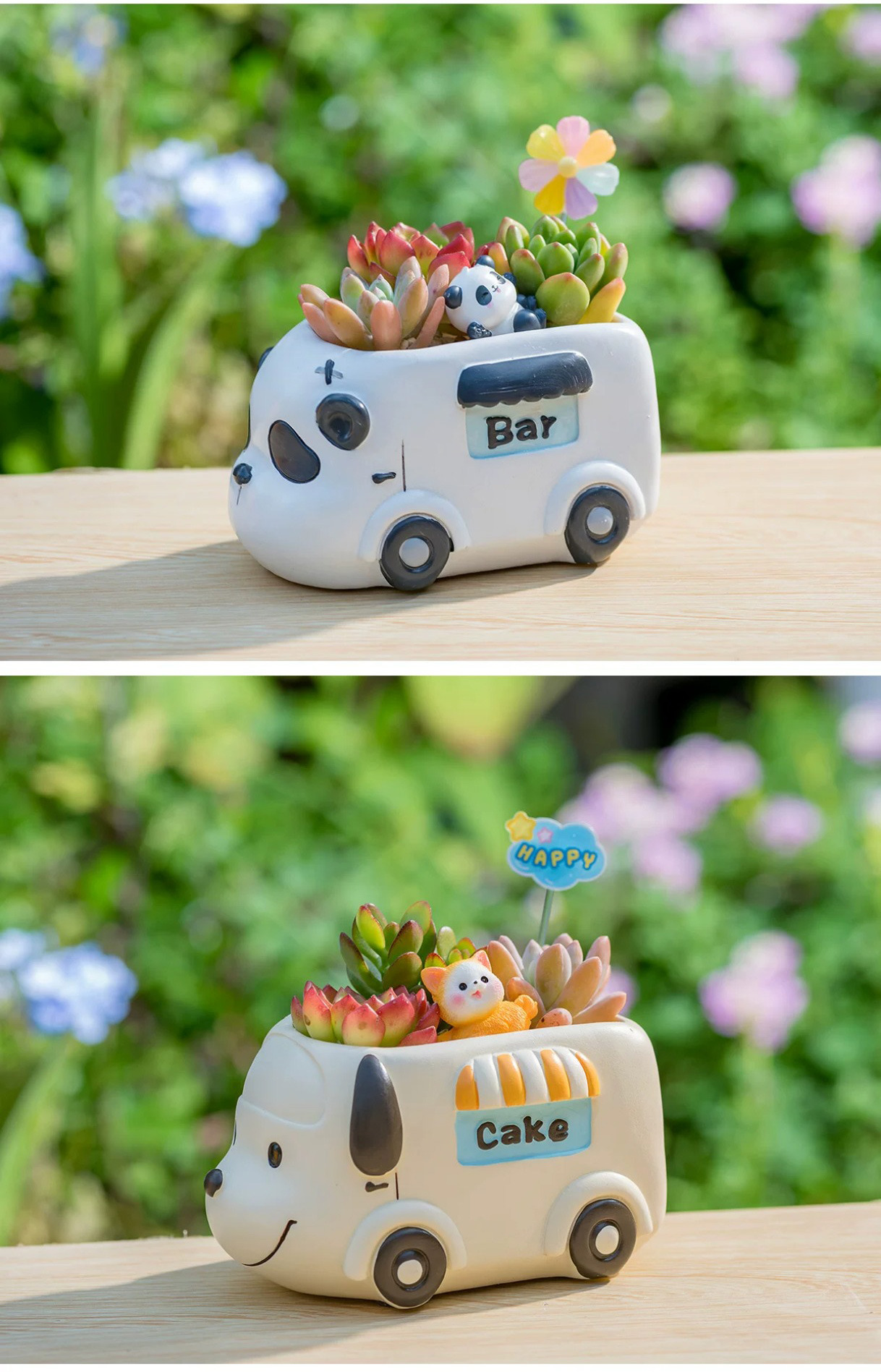 cute cartoon animal car succulent planters for kids room decor gift