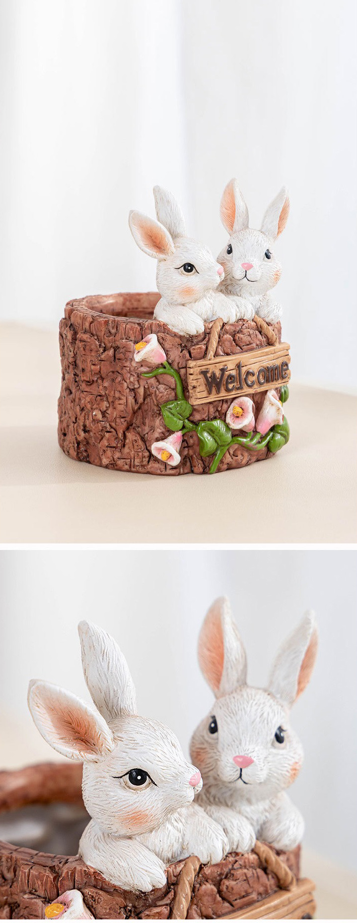 cute animal resin succulent planters | decorative owl, rabbit, cat, dog pots