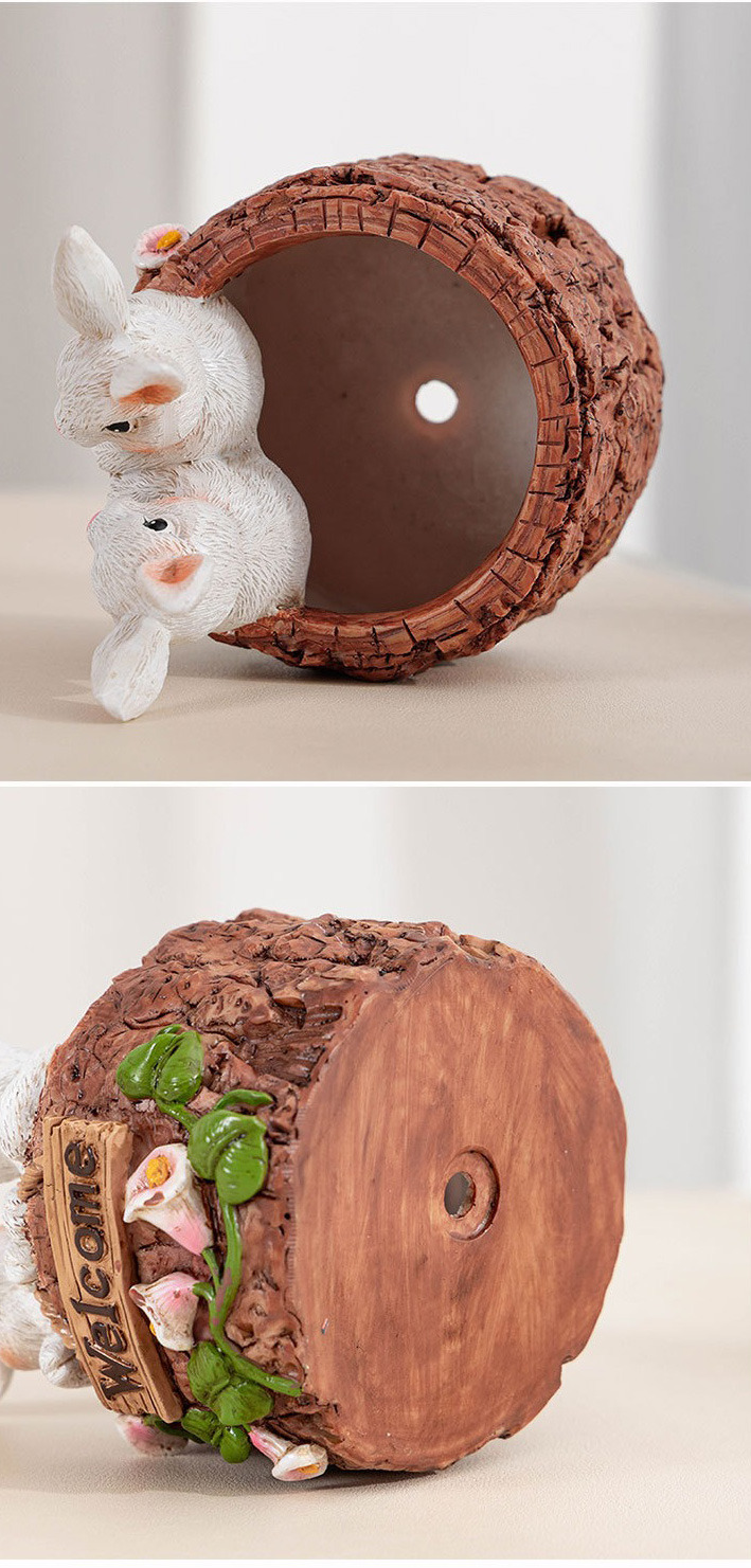 cute animal resin succulent planters | decorative owl, rabbit, cat, dog pots