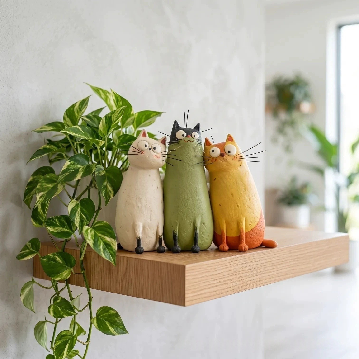 adorable resin cat flower vases for whimsical home desktop decor