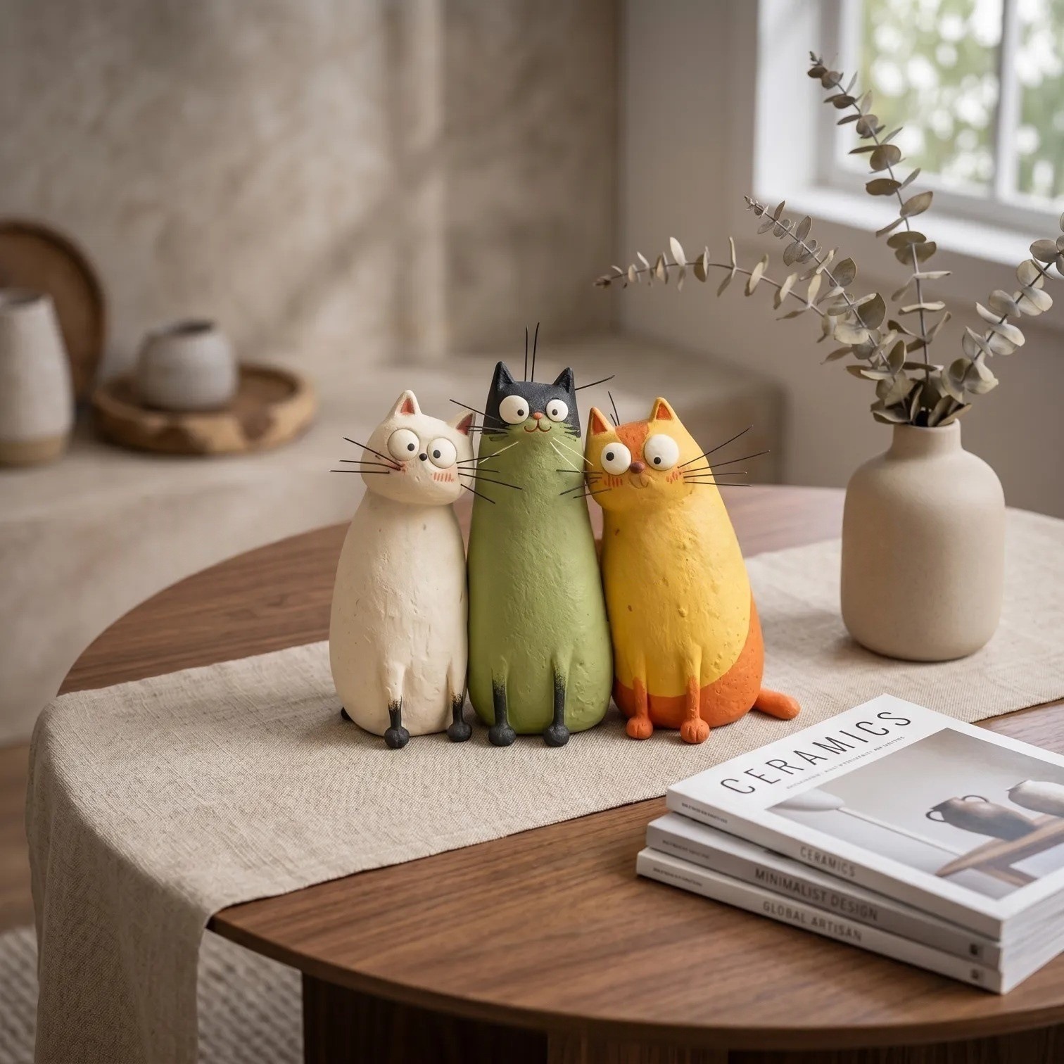 adorable resin cat flower vases for whimsical home desktop decor