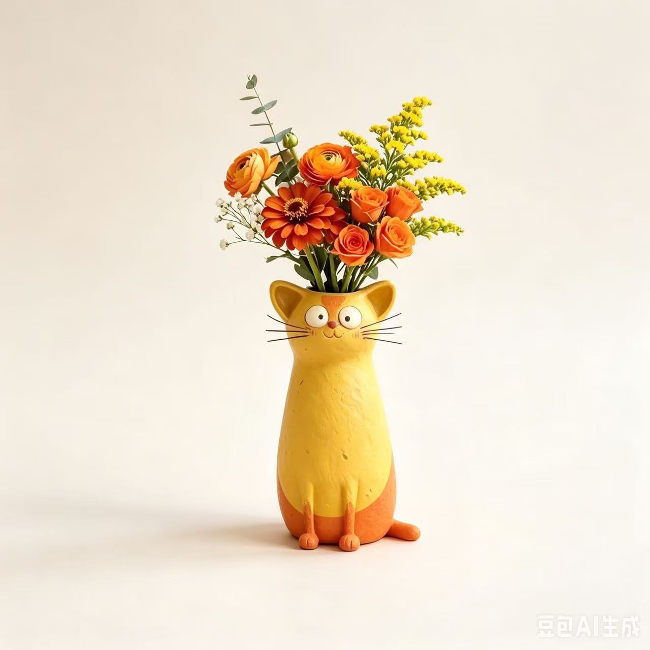 adorable resin cat flower vases for whimsical home desktop decor