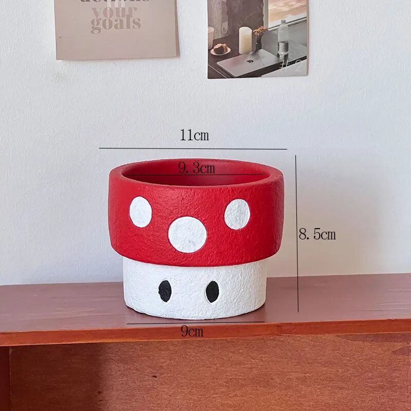 cute cartoon cement succulent planters set for desktop & balcony decor gifts