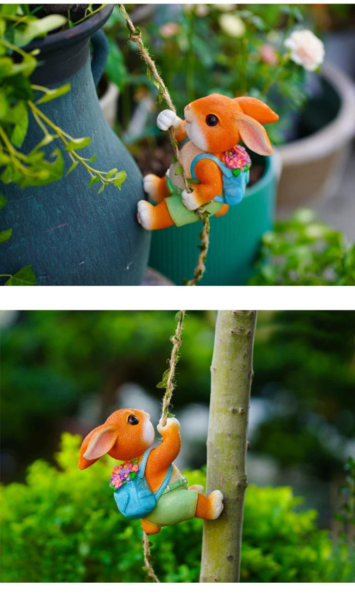cute climbing squirrel garden statue outdoor wall art decor for patio