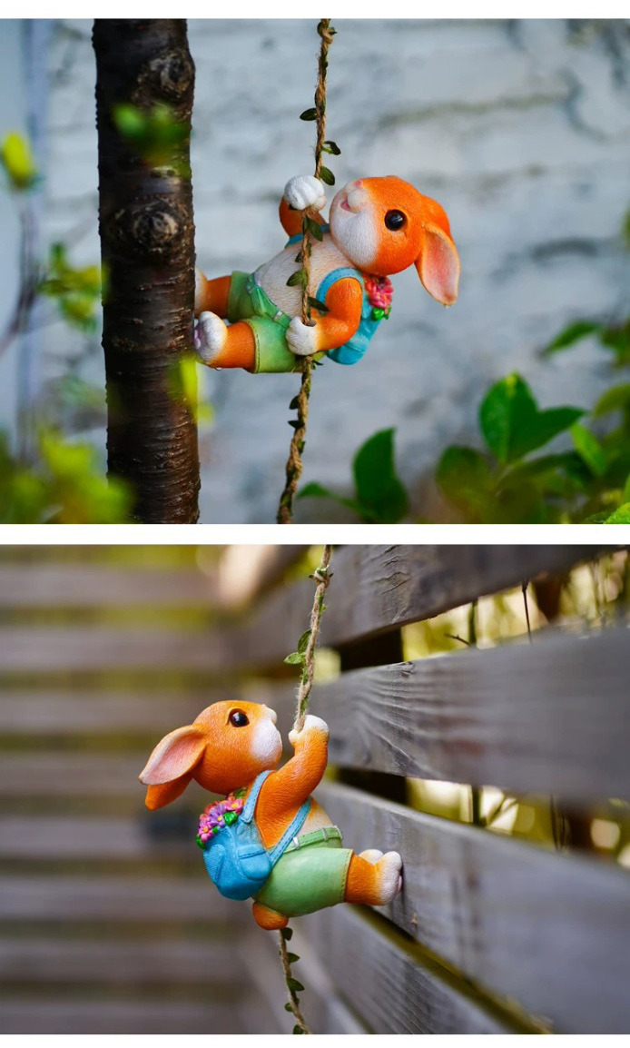 cute climbing squirrel garden statue outdoor wall art decor for patio