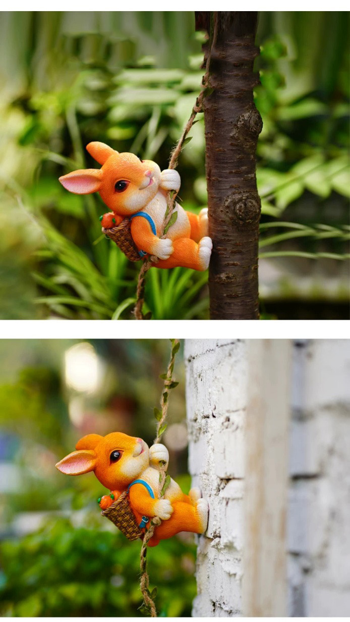 cute climbing squirrel garden statue outdoor wall art decor for patio