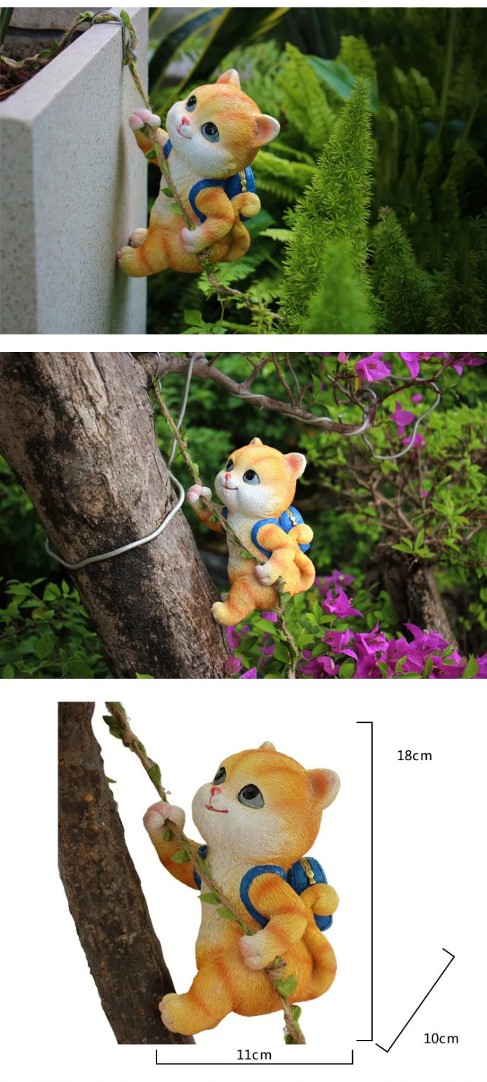 cute climbing squirrel garden statue outdoor wall art decor for patio