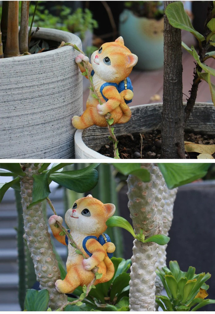 cute climbing squirrel garden statue outdoor wall art decor for patio